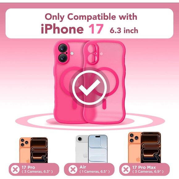 Women Hot Pink Iphone 17 Pro Max Case Full Camera Protection Mag Safe - Picture 2 of 9